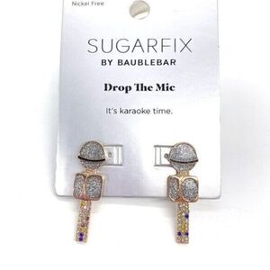 Sugarfix by BaubleBar Drop The Mic Microphone Stud Earrings New